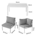 Load image into Gallery viewer, Outdoor White Modern 5 Piece Lounge Set