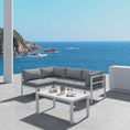Load image into Gallery viewer, Outdoor White Modern 5 Piece Lounge Set