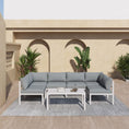 Load image into Gallery viewer, Outdoor White Modern 7 Piece Lounge Set