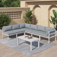 Load image into Gallery viewer, Outdoor White Modern 7 Piece Lounge Set