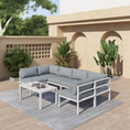 Load image into Gallery viewer, Outdoor White Modern 7 Piece Lounge Set