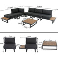 Load image into Gallery viewer, Modern Outdoor 7 Piece Lounge Set with Slatted Polywood Design Tables