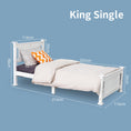 Load image into Gallery viewer, King Single Solid Pine Timber Bed Frame-White