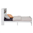 Load image into Gallery viewer, King Single Solid Pine Timber Bed Frame with Bookshelf Storage Headboard- White