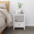 Load image into Gallery viewer, 2-tier Bedside Table with Storage Drawer 2 PC Rustic White