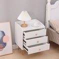 Load image into Gallery viewer, Winston 3-Drawer Nightstand Bedside Table with Gold Steel Legs Tray Top White
