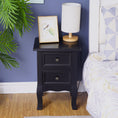 Load image into Gallery viewer, French Bedside Table Nightstand Black Set of 2