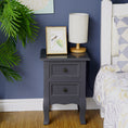 Load image into Gallery viewer, French Bedside Table Nightstand Grey Set of 2