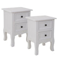 Load image into Gallery viewer, French Bedside Table Nightstand White Set of 2