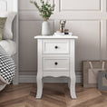 Load image into Gallery viewer, French Bedside Table Nightstand White Set of 2