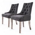 Load image into Gallery viewer, Holly 2 Set Black (Charcoal) French Provincial Dining Chair Amour Oak Leg