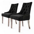 Load image into Gallery viewer, La Bella 2 Set Dark Black French Provincial Dining Chair Amour Oak Leg