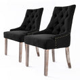 Load image into Gallery viewer, Holly 2 Set Dark Black French Provincial Dining Chair Amour Oak Leg