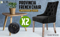 Load image into Gallery viewer, La Bella 2 Set Dark Black French Provincial Dining Chair Amour Oak Leg