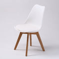 Load image into Gallery viewer, La Bella 2 Set White Retro Dining Cafe Chair Padded Seat