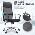 Load image into Gallery viewer, La Bella Black Office Chair Breeze Mesh High Back Tilt In-Built Lumbar