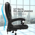Load image into Gallery viewer, La Bella Black Massage Vibration Ergonomic Executive Office Chair