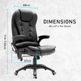 Load image into Gallery viewer, La Bella Black Massage 8 Point Vibration Heated Ergonomic Executive Office Chair