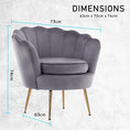 Load image into Gallery viewer, Velvet Armchair Lounge Retro Accent Chair Upholstered Couch Sofa Bedroom Seater Grey