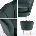 Load image into Gallery viewer, Velvet Armchair + Ottoman Lounge Retro Accent Chair Upholstered Couch Sofa Seater