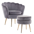 Load image into Gallery viewer, Velvet Armchair + Ottoman Lounge Retro Accent Chair Upholstered Couch Sofa Seater