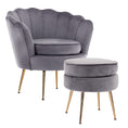 Load image into Gallery viewer, Velvet Armchair + Ottoman Lounge Retro Accent Chair Upholstered Couch Sofa Seater