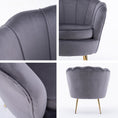Load image into Gallery viewer, Velvet Armchair + Ottoman Lounge Retro Accent Chair Upholstered Couch Sofa Seater