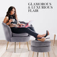 Load image into Gallery viewer, Velvet Armchair + Ottoman Lounge Retro Accent Chair Upholstered Couch Sofa Seater
