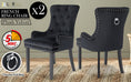 Load image into Gallery viewer, Holly 2 Set Black French Provincial Dining Chair Ring Studded Lisse Velvet Rubberwood
