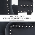 Load image into Gallery viewer, La Bella 2 Set Black French Provincial Dining Chair Ring Studded Lisse Velvet Rubberwood