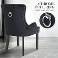 Load image into Gallery viewer, La Bella 2 Set Black French Provincial Dining Chair Ring Studded Lisse Velvet Rubberwood