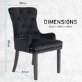 Load image into Gallery viewer, La Bella 2 Set Black French Provincial Dining Chair Ring Studded Lisse Velvet Rubberwood