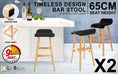 Load image into Gallery viewer, La Bella 2 Set 65cm Black Wooden Bar Stool Sophia Fabric