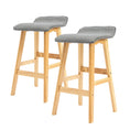 Load image into Gallery viewer, La Bella 2 Set 65cm Grey Wooden Bar Stool DARA Fabric