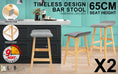 Load image into Gallery viewer, La Bella 2 Set 65cm Grey Wooden Bar Stool DARA Fabric