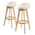 Load image into Gallery viewer, La Bella 2 Set 72cm Beige Wooden Bar Stool Leila Fabric