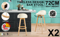 Load image into Gallery viewer, La Bella 2 Set 72cm Beige Wooden Bar Stool Leila Fabric