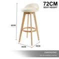 Load image into Gallery viewer, La Bella 2 Set 72cm Beige Wooden Bar Stool Leila Fabric
