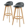 Load image into Gallery viewer, La Bella 2 Set 72cm Grey Wooden Bar Stool Leila Fabric