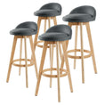 Load image into Gallery viewer, Holly 4 Set 72cm Grey Wooden Bar Stool Leila Fabric