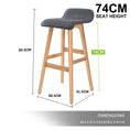 Load image into Gallery viewer, La Bella 2 Set 74cm Grey Wooden Bar Stool Sophia Fabric