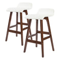Load image into Gallery viewer, La Bella 2 Set 65cm White Brown Wooden Bar Stool Sophia Leather