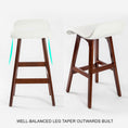 Load image into Gallery viewer, La Bella 2 Set 65cm White Brown Wooden Bar Stool Sophia Leather