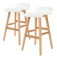 Load image into Gallery viewer, La Bella 2 Set 65cm White Wooden Bar Stool Sophia Leather
