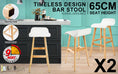 Load image into Gallery viewer, La Bella 2 Set 65cm White Wooden Bar Stool Sophia Leather