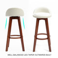 Load image into Gallery viewer, La Bella 2 Set 72cm White Brown Wooden Bar Stool Kayde Leather