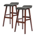 Load image into Gallery viewer, Holly 2 Set 73cm Black Brown Wooden Bar Stool DARA Leather