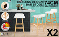 Load image into Gallery viewer, La Bella 2 Set 74cm White Wooden Bar Stool Sophia Leather
