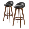 Load image into Gallery viewer, La Bella 2 Set 72cm Black Brown Wooden Bar Stool Leila Leather