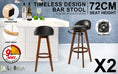 Load image into Gallery viewer, Holly 2 Set 72cm Black Brown Wooden Bar Stool Leila Leather